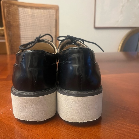 Zara Women’s Platform Oxford Loafers Size 39 Black Lace Up - Picture 4 of 8